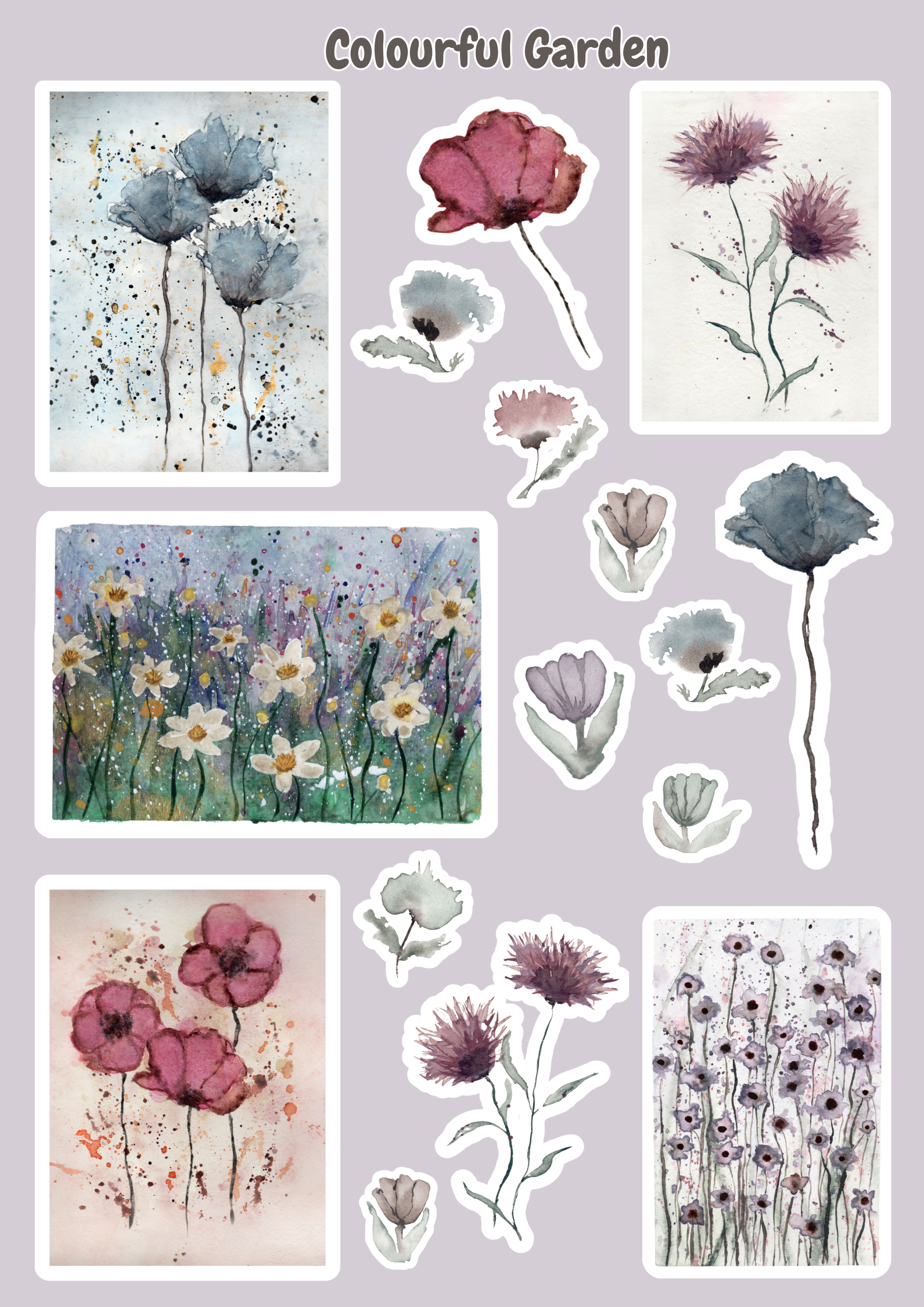 Stickervel "Colourful Garden"