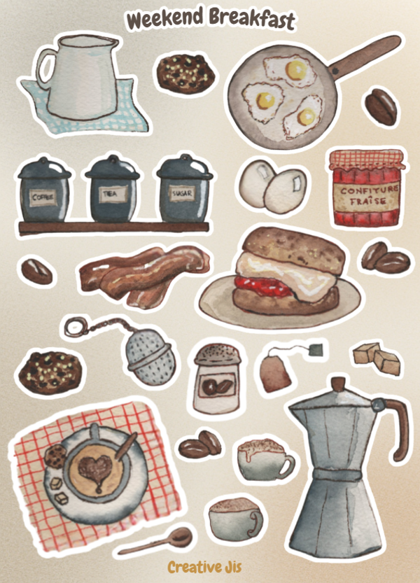 Stickervel "Weekend Breakfast"