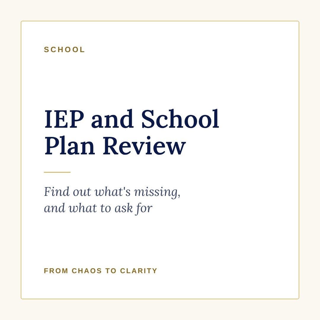 IEP and School Plan Review