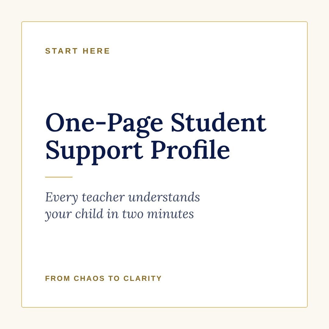 One-Page Student Support Profile