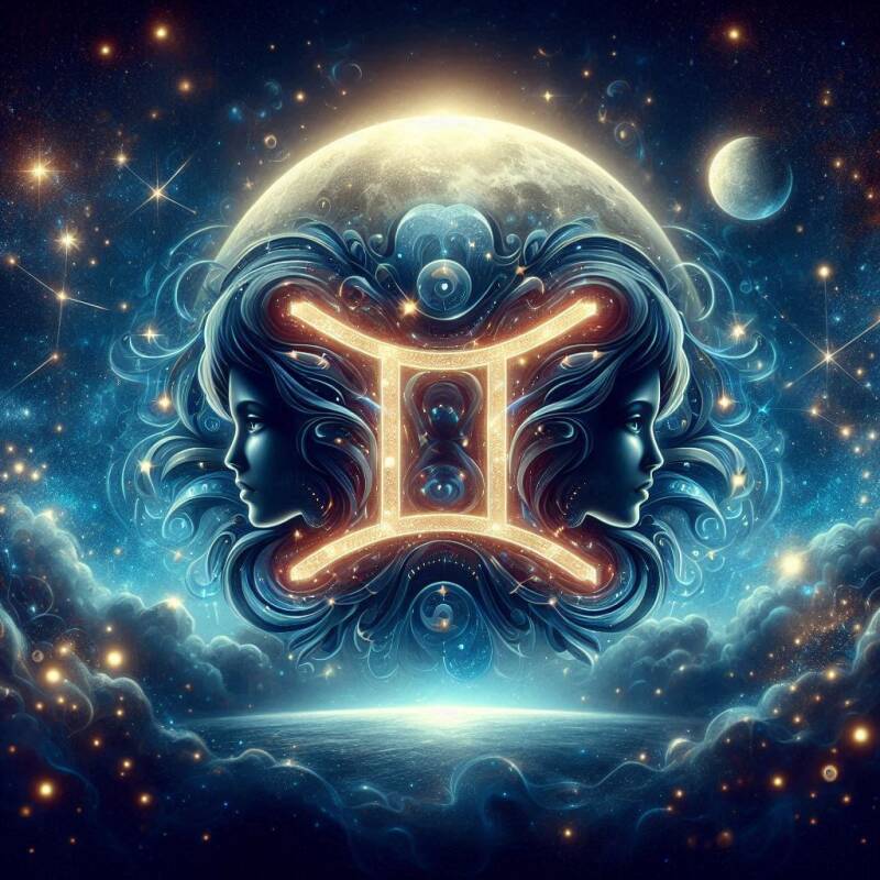 Afbeelding van het sterrenbeeld tweelingen.