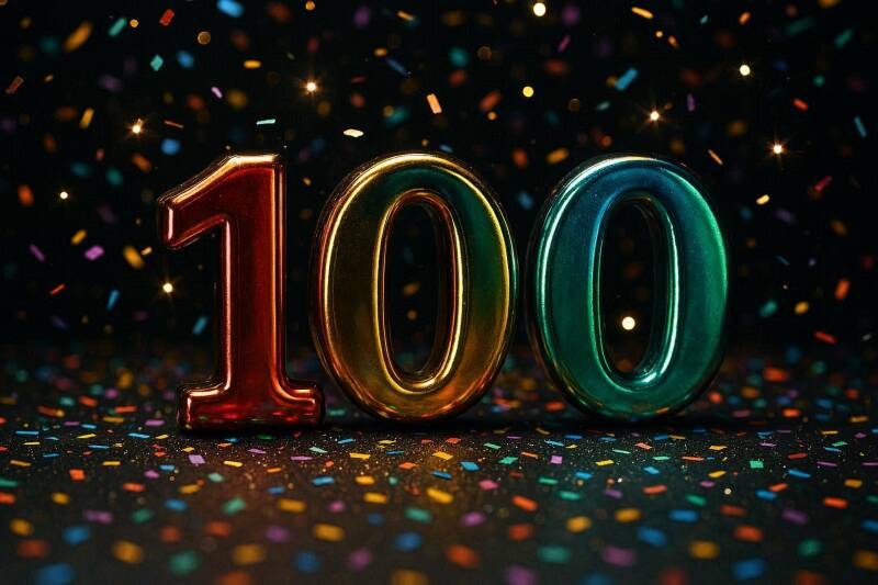 Afbeelding van het getal 100.