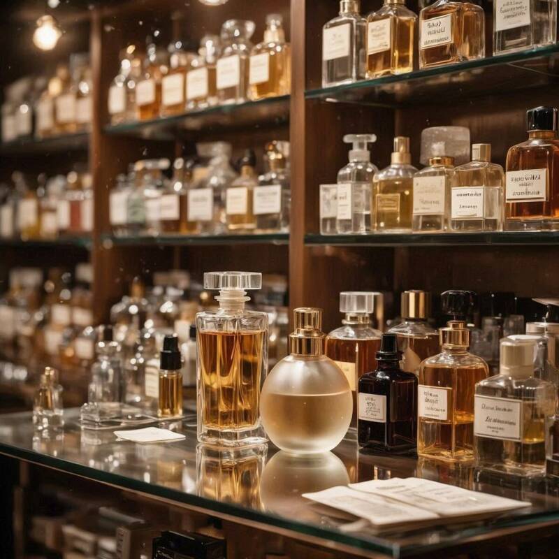 Afbeelding van parfum in een parfumwinkel.