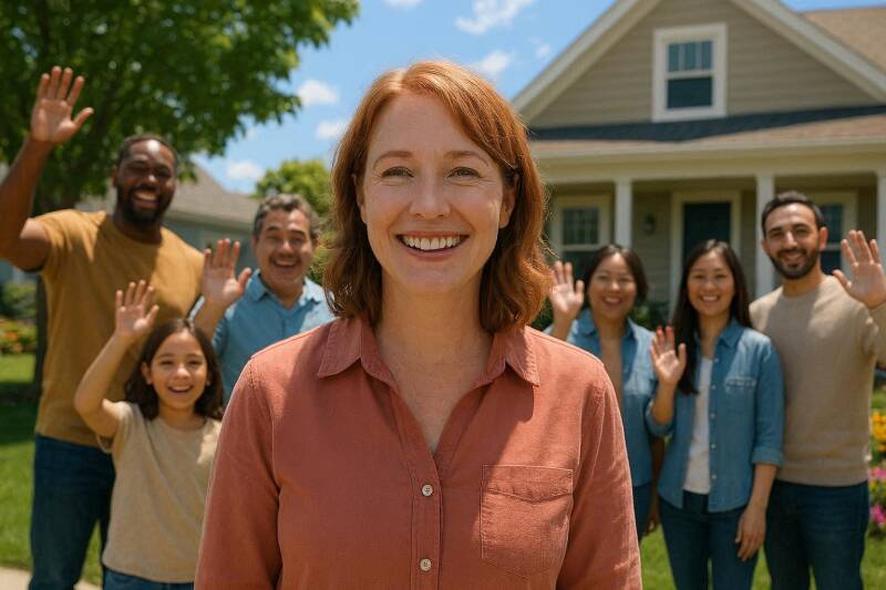 Afbeelding van een vrouw die door iedereen aardig gevonden wordt.