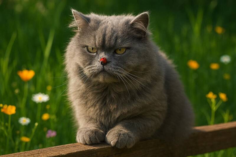 Afbeelding van een boze kat.