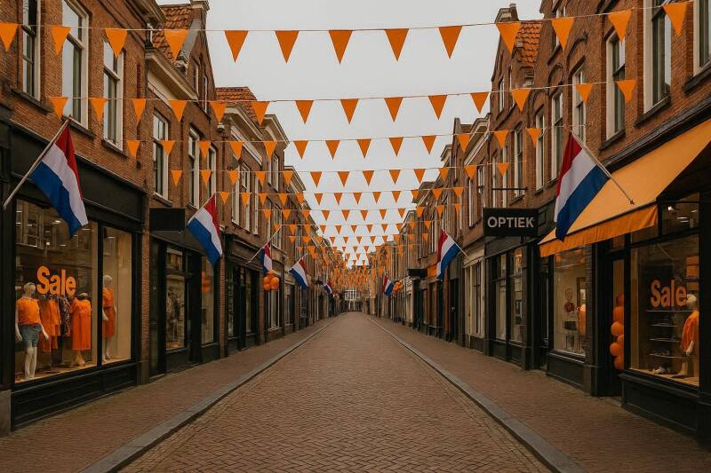 Afbeelding van een winkelstraat.