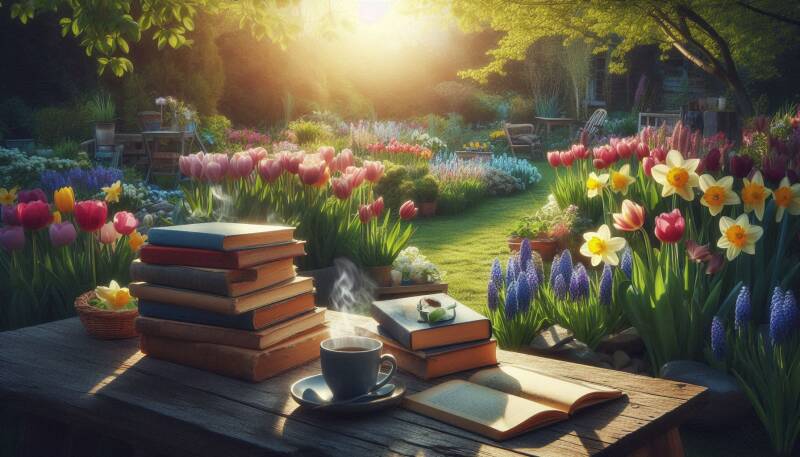 _een-stapel-boeken-buiten-in-de-tuin-op-een-houten-tafel-daaromheen-tulpen-narcissen-of-blauwe-dr-standard.jpg