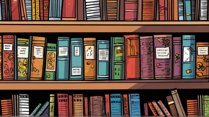 Boekenkast met boeken.