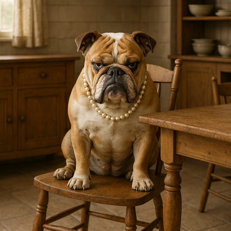Afbeelding van een bull dog.