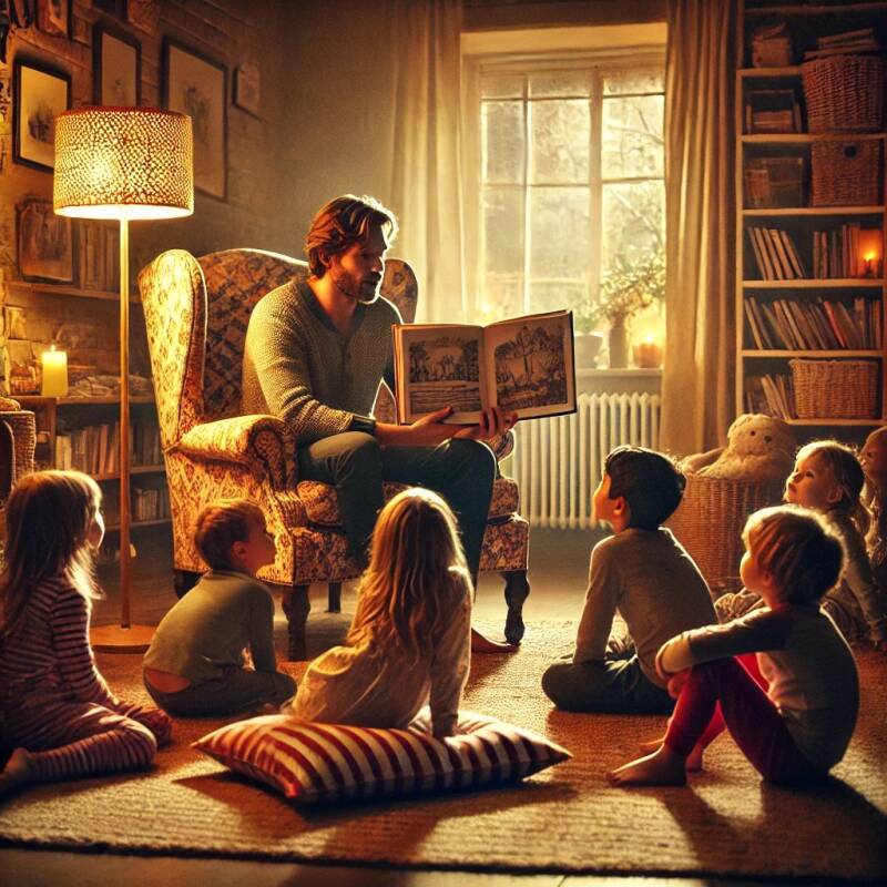 dall-e-2025-01-27-12-12-19-een-sfeervolle-afbeelding-van-iemand-die-een-boek-voorleest-aan-een-kleine-groep-kinderen-de-persoon-zit-in-een-comfortabele-fauteuil-omringd-door-e-standard.jpg