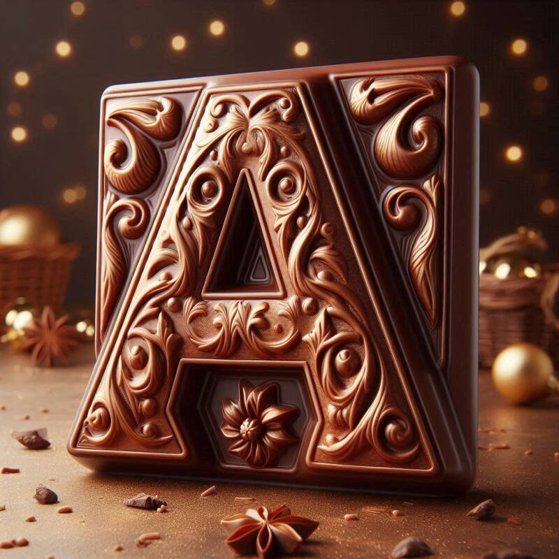 Chocolade met de letter A.