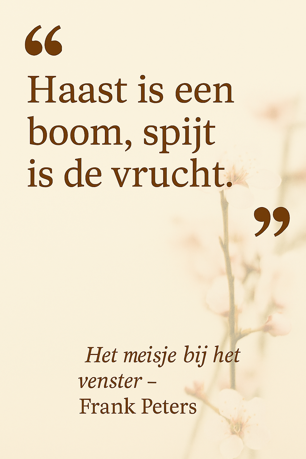 Quote uit Het meisje bij het venster van Frank Peters.
