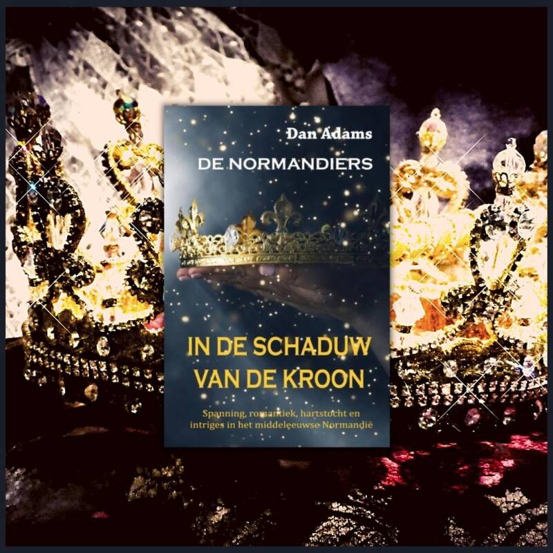Boek In de schaduw van de kroon van Dan Adams.