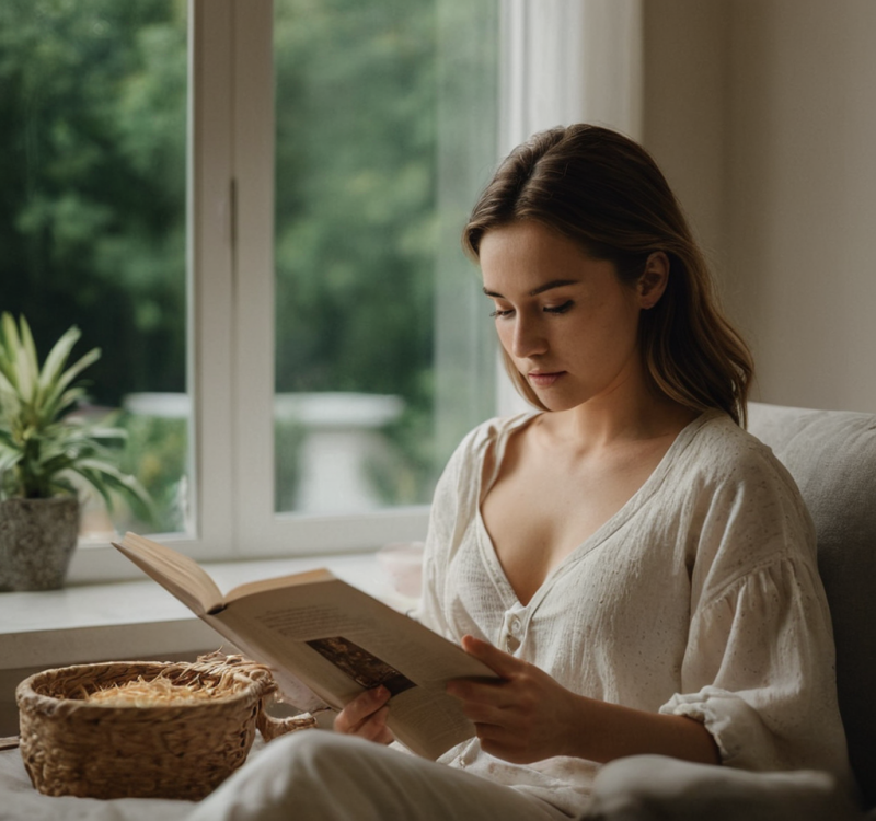 Vrouw die leest.