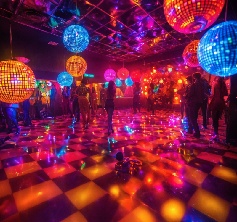 Mensen in een discotheek.