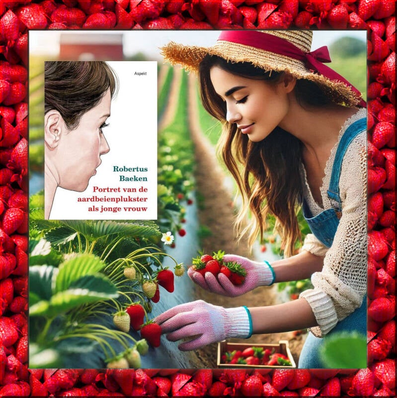 Boek Portret van een aardbeienplukster als jonge vrouw van Robertus Baeken.