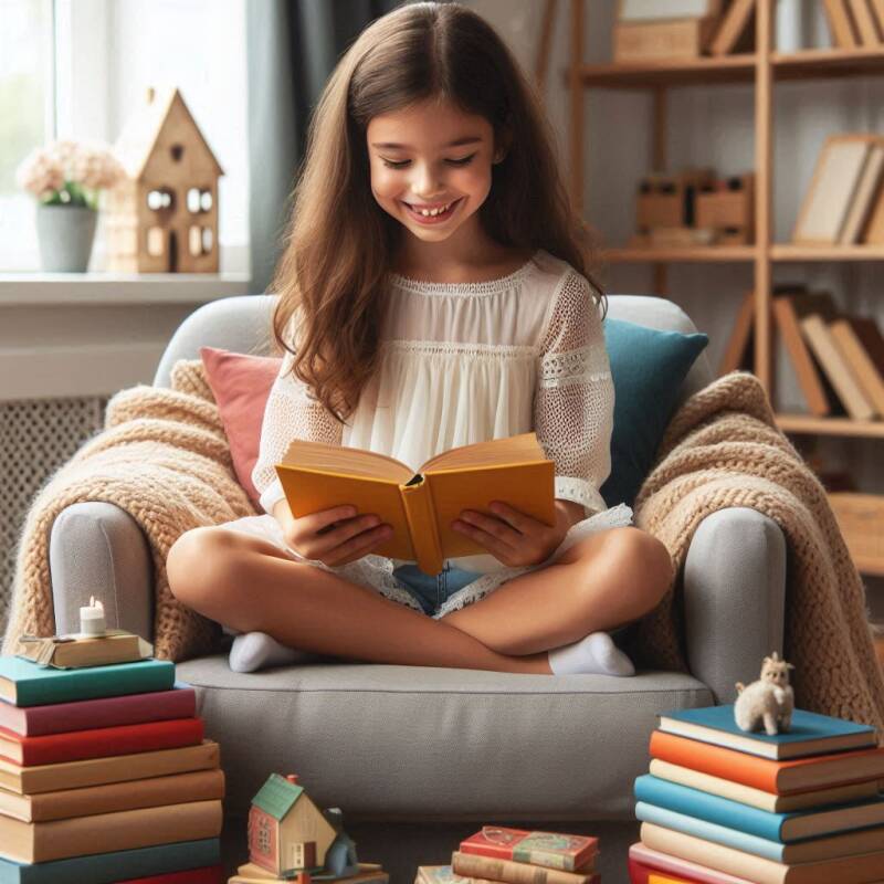 Afbeelding van een meisje dat leest.