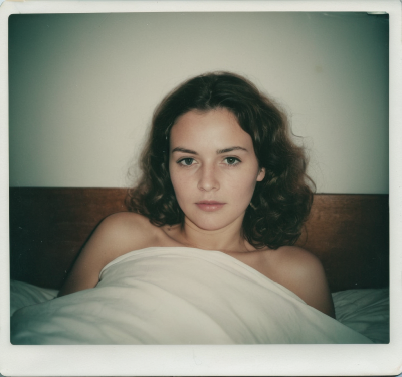 Vrouw in bed.