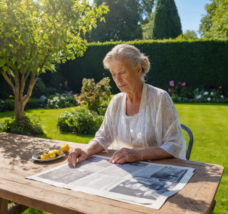 Vrouw leest een krant.