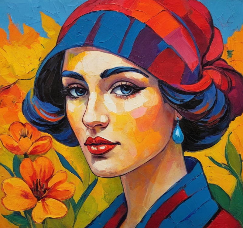 Vrouw met blauwe oorbel.