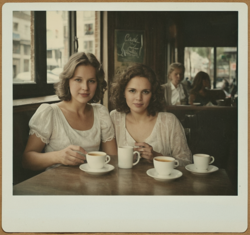 Twee vriendinnen in een café.