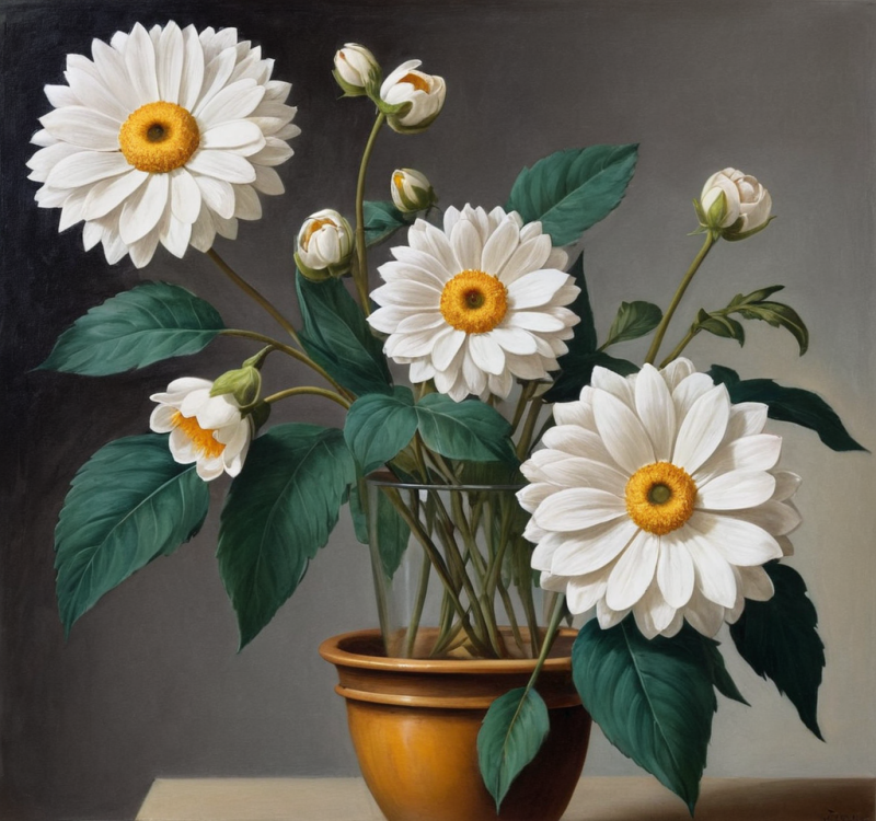 Witte bloemen.