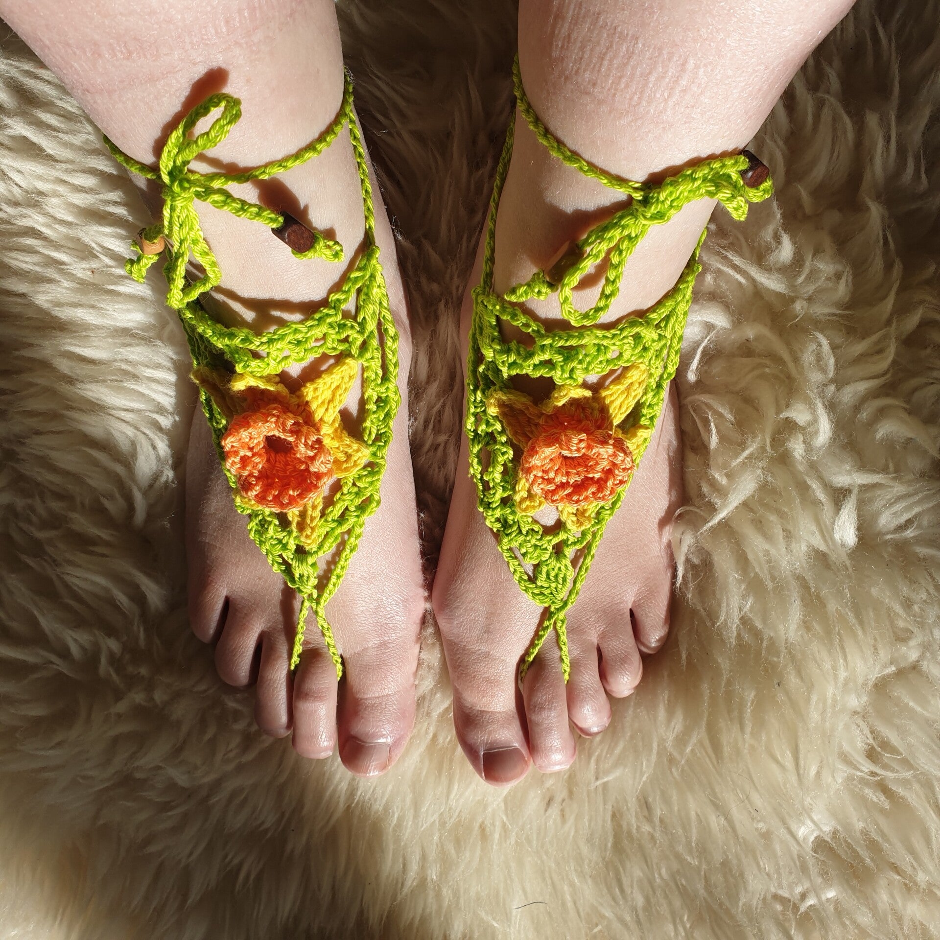 Haakpatroon Narcissen blote voeten sandalen pdf