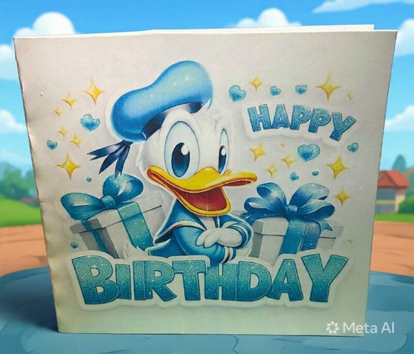 🦆 Donald Duck Geburtstagskarte – Happy Birthday