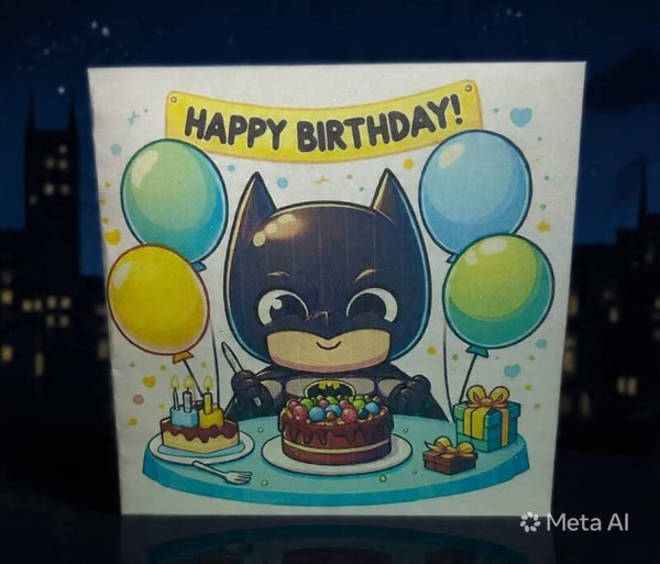 🦇 Batman Geburtstagskarte – Happy Birthday