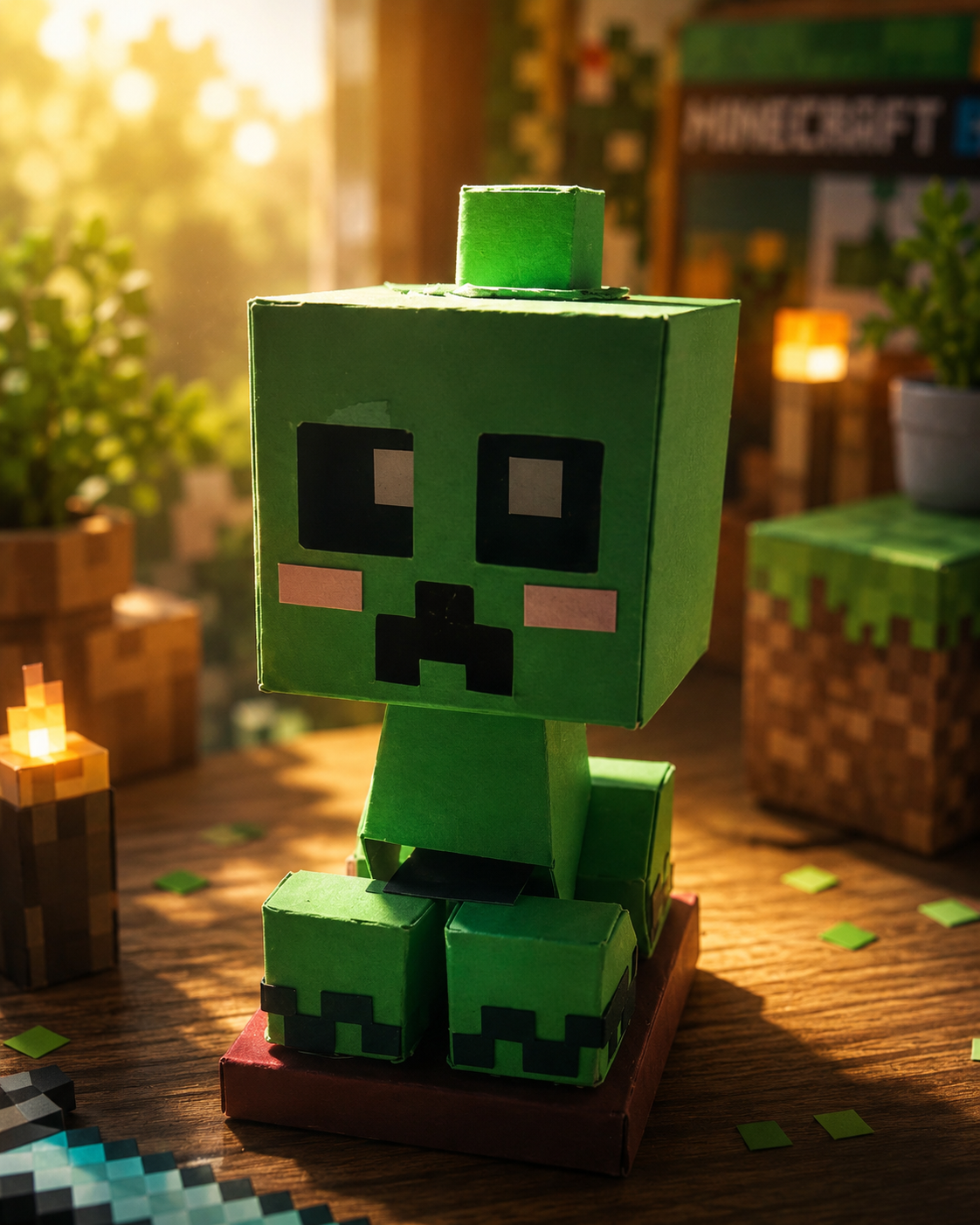🟩 Minecraft Creeper Figur