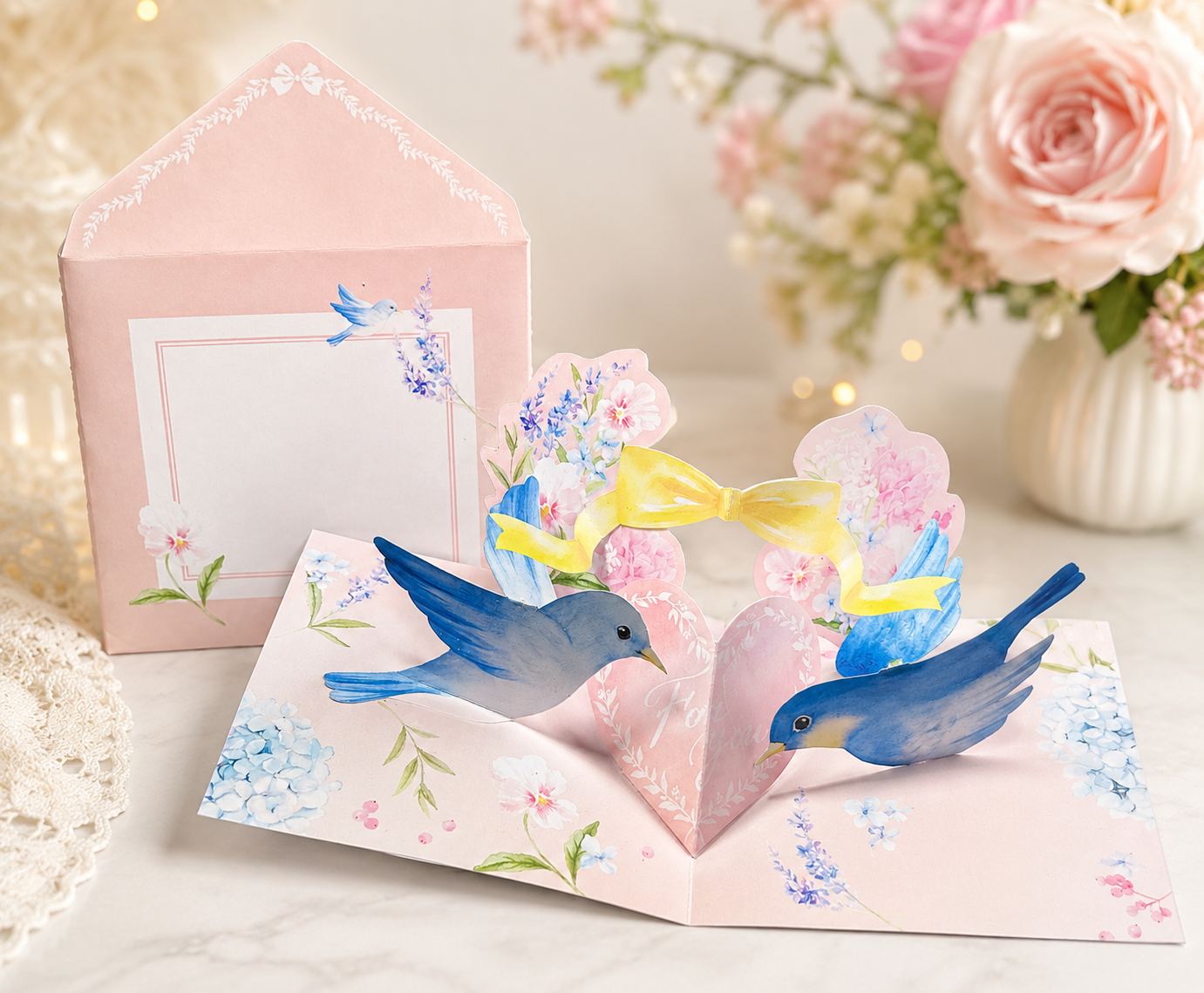 3D Pop-Up Karte - Vögel