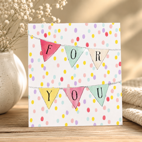 🎉 Geburtstagskarte „For You“ – Konfetti Edition