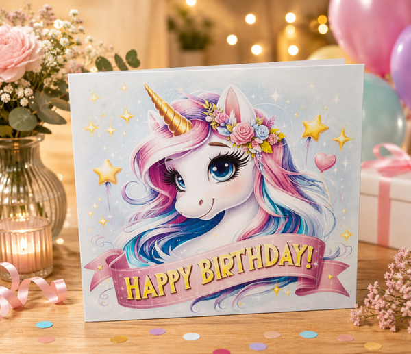 🦄 Einhorn Geburtstagskarte – Magischer Geburtstag