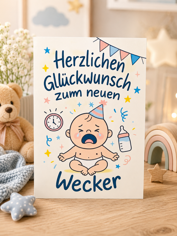 Glückwunschkarte - Neuer Wecker