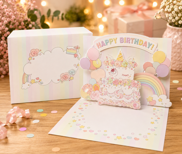 🦄 3D Pop-Up Geburtstagskarte „Magischer Einhorn-Geburtstag“