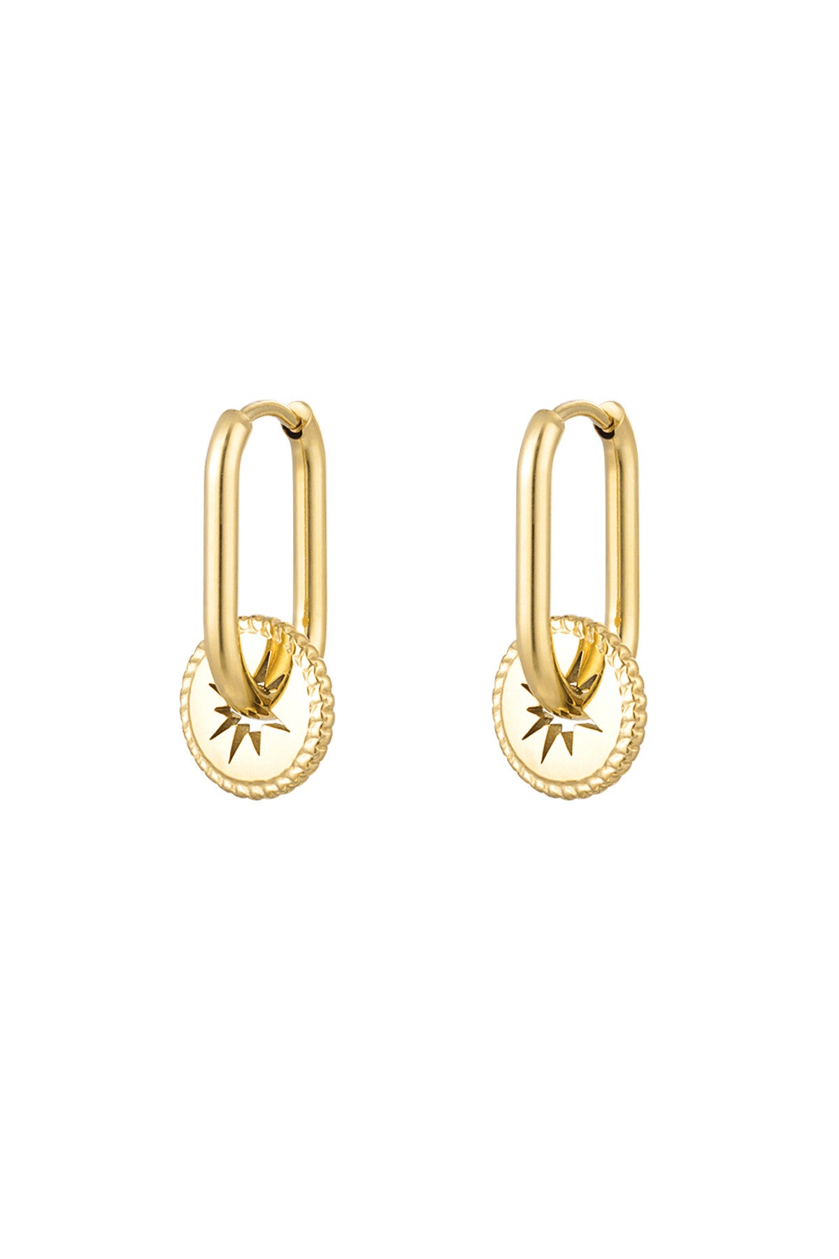 Oorbellen ster coin - goud