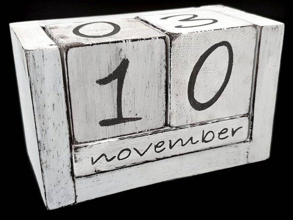 kalender 10x16cm antique white *358