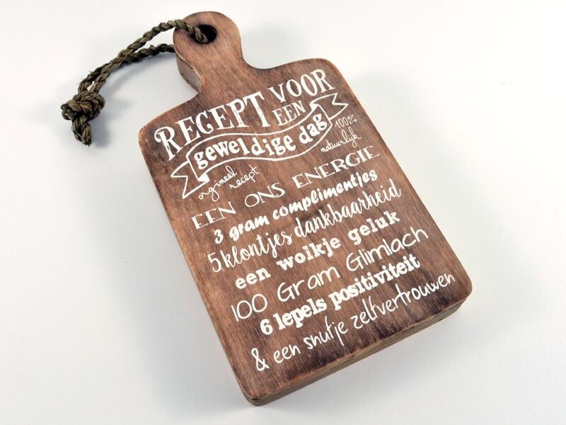 tekstplank recept geweldige dag *1832