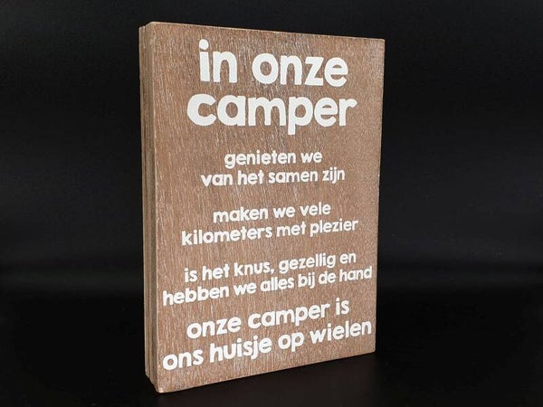 tekstblok in onze camper *2677