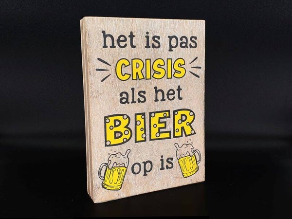 Tekstblok crisis bier *2710