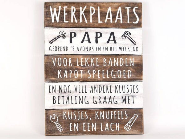 tekstbord werkplaats *7275