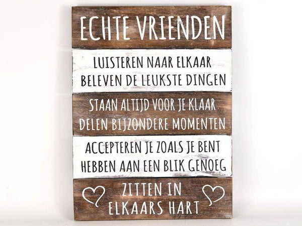tekstbord echte vrienden *7279