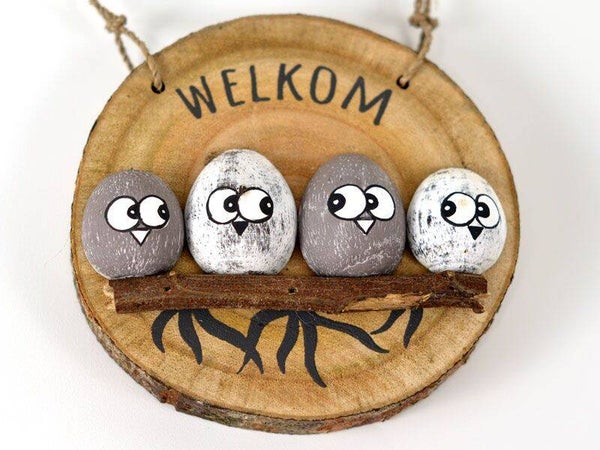 boomschijf 4 vogels  welkom *7350