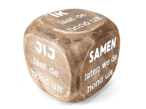 dobbelsteen jij, ik, samen hond uitlaten *7695