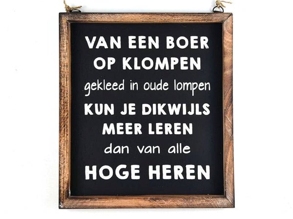 tekstlijstje boer op klompen *7798