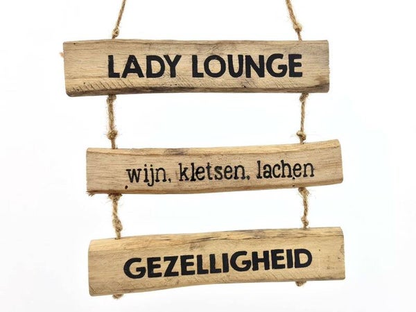 tekstbord 3 plankjes lady lounge *7870