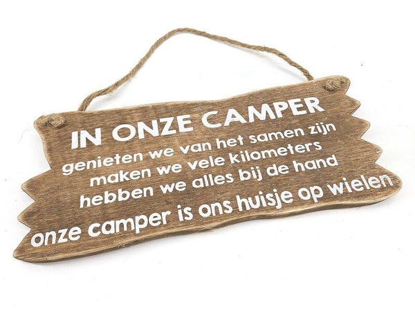bordje hangend In onze camper *8110
