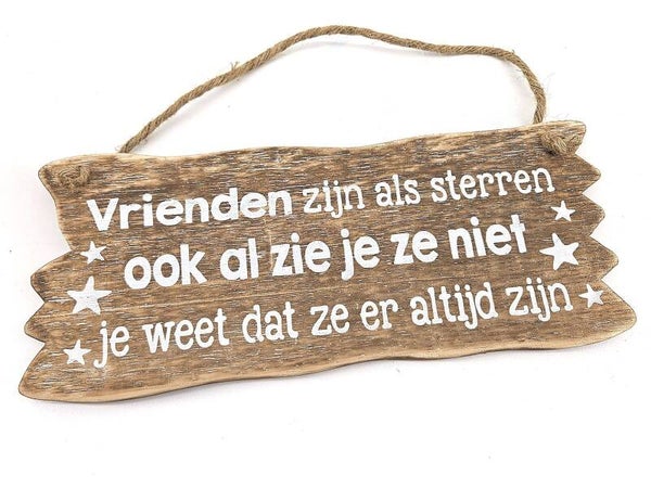 bordje hangend vrienden sterren *8116