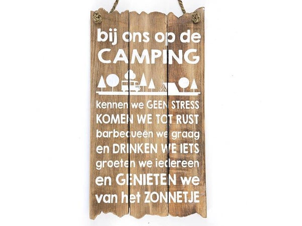 tekstbord  bij ons op de camping*8120