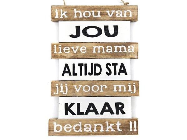 tekstbord ik hou van jou lieve mama *8121